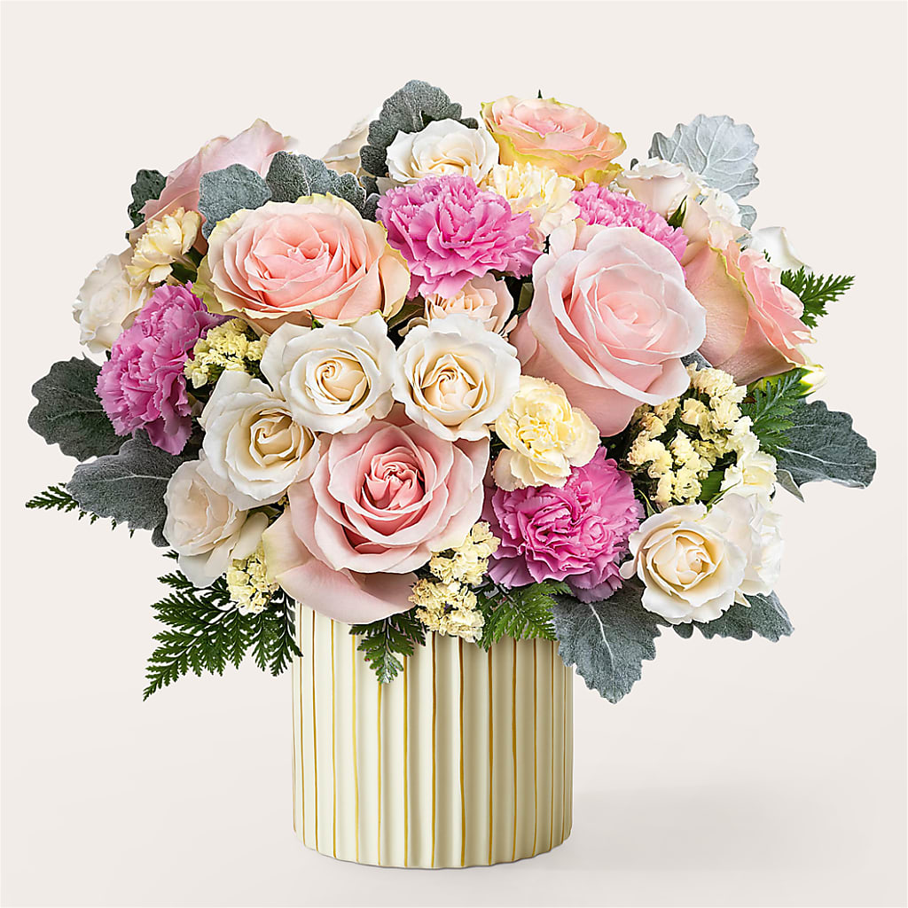Blissful Moments Bouquet with Ivory Vase – Wolf Luna Bloom Llc, Plant City FL