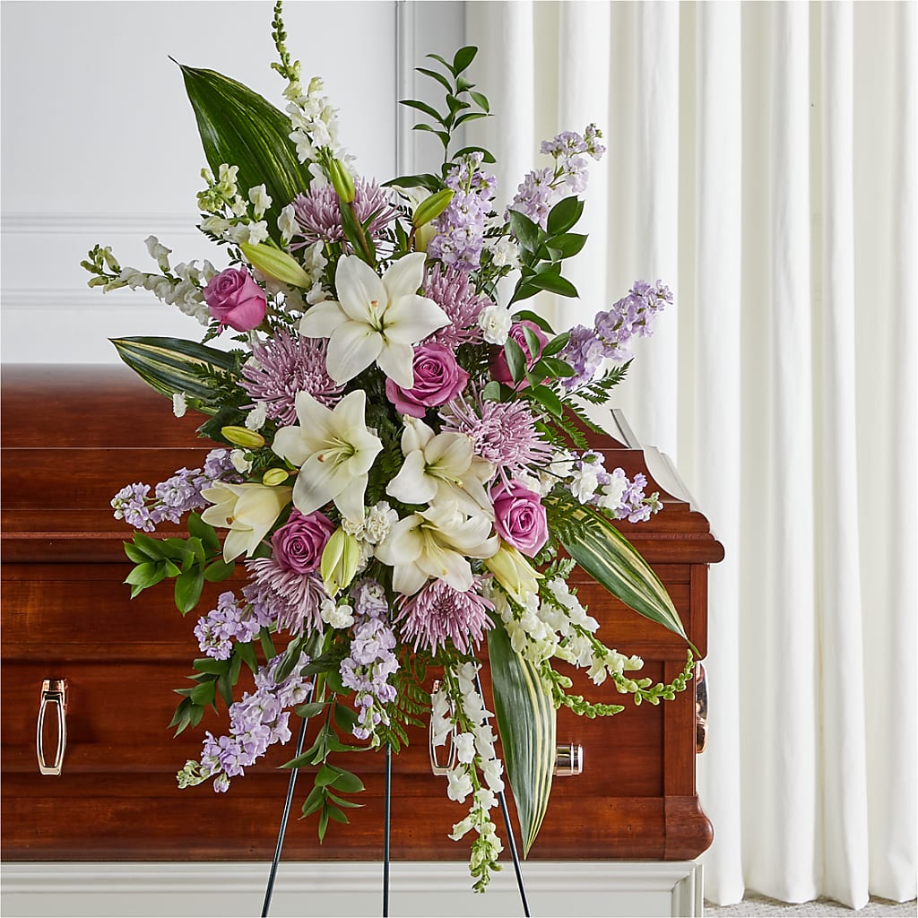 Grateful Hearts Standing Spray – Wolf Luna Bloom Llc, Plant City FL