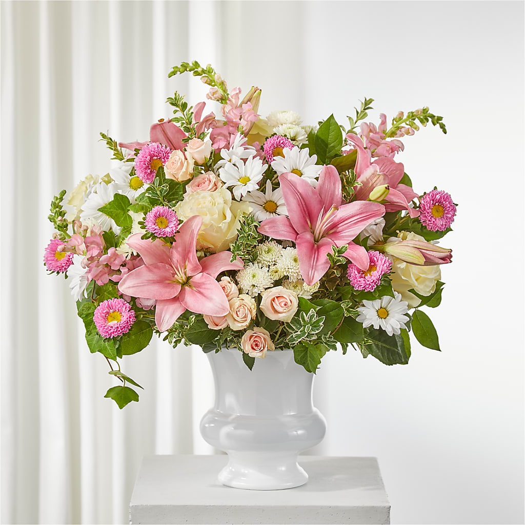 Empathetic Blooms Urn Arrangement – Wolf Luna Bloom Llc, Plant City FL