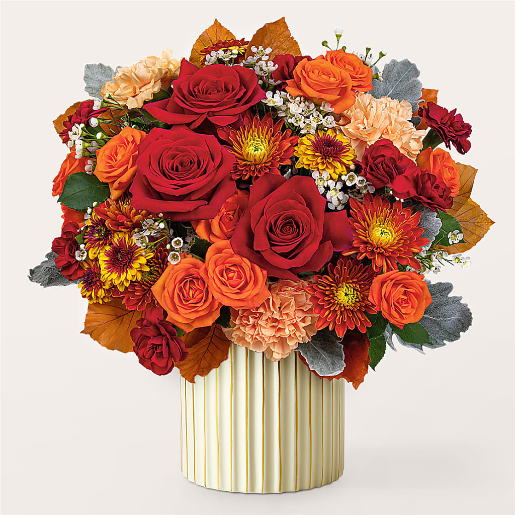 Merlot Bouquet with Ivory Vase – Wolf Luna Bloom Llc, Plant City FL
