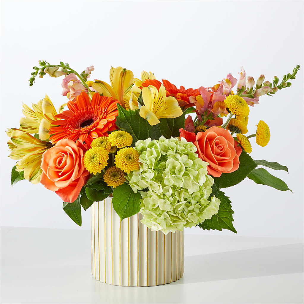 Autumn Sunshine Bouquet with Ivory Vase –  Wolf Luna Bloom Llc, Plant City FL