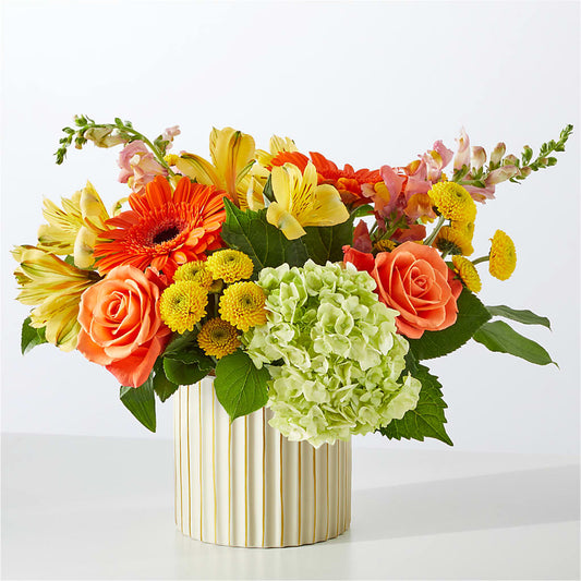Autumn Sunshine Bouquet with Ivory Vase –  Wolf Luna Bloom Llc, Plant City FL