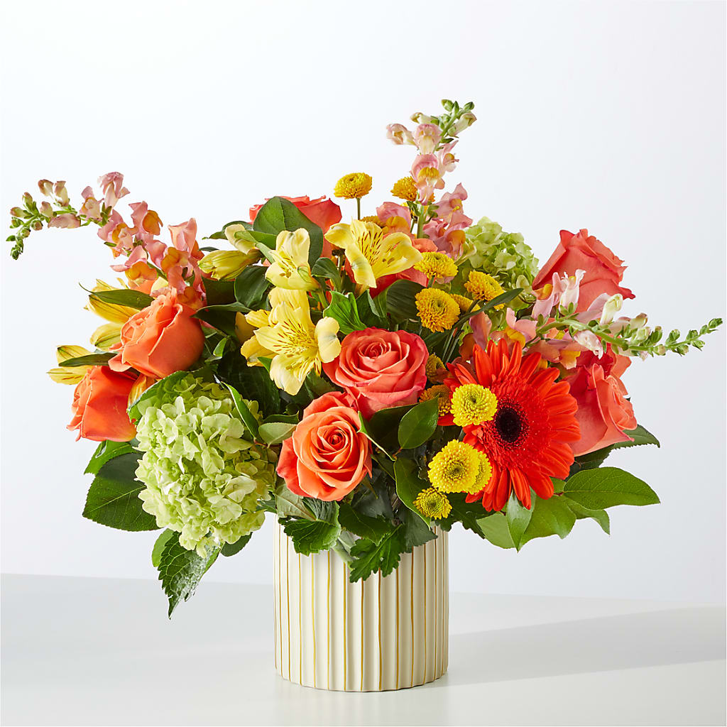 Autumn Sunshine Bouquet with Ivory Vase –  Wolf Luna Bloom Llc, Plant City FL