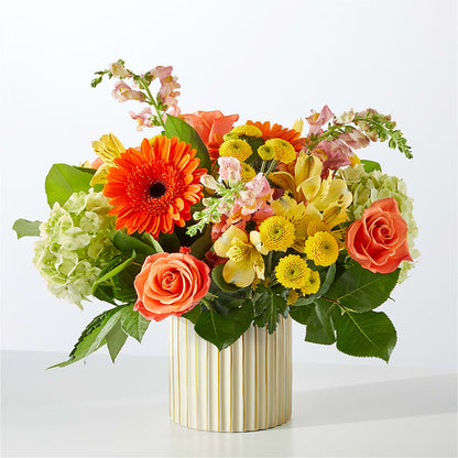 Autumn Sunshine Bouquet with Ivory Vase –  Wolf Luna Bloom Llc, Plant City FL
