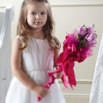 Sparkle Pink Flower Girl Bouquet –  Wolf Luna Bloom Llc, Plant City FL